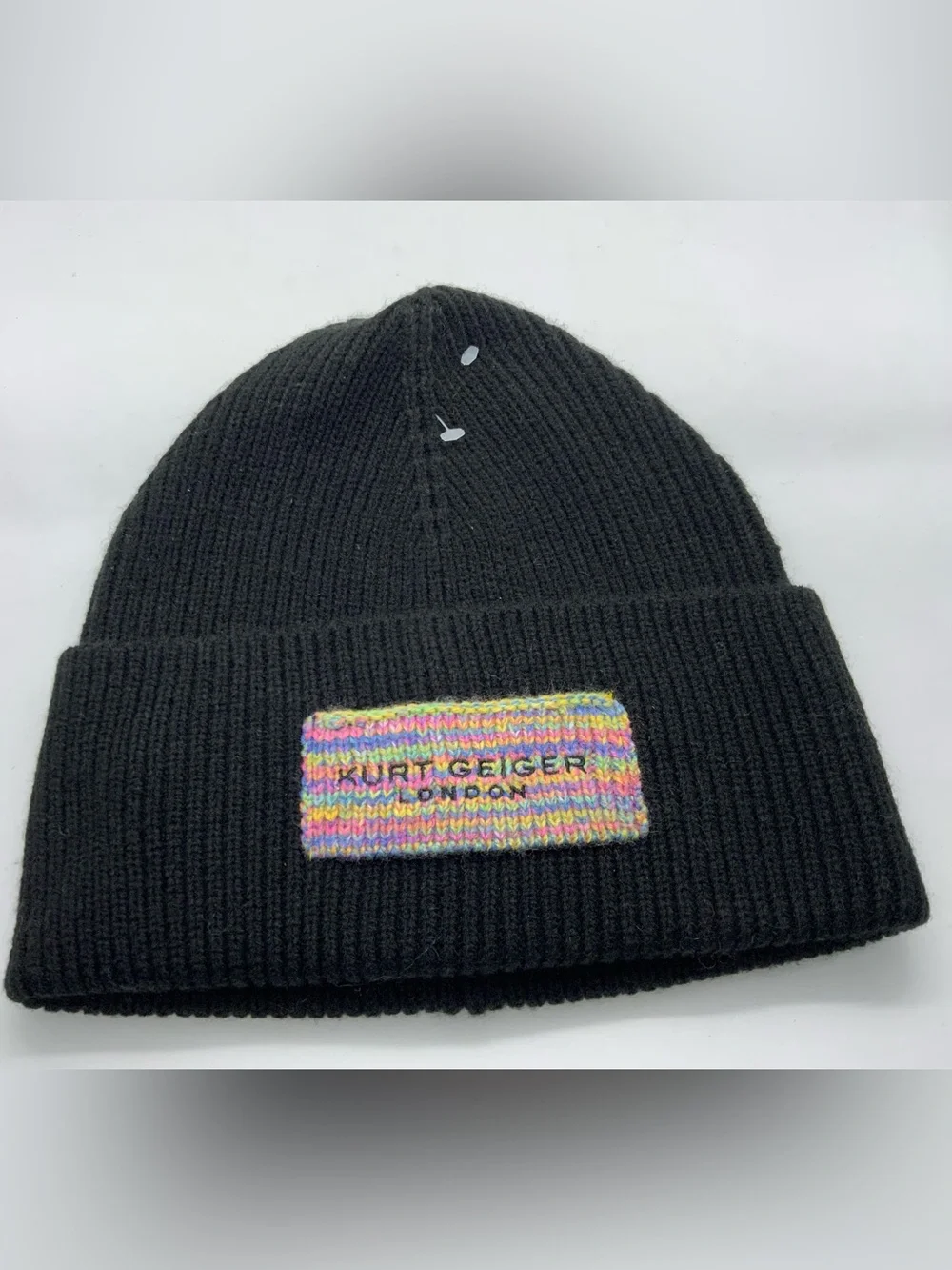 Kurt Geiger Knit Logo Beanie Hat - Rainbow Patch